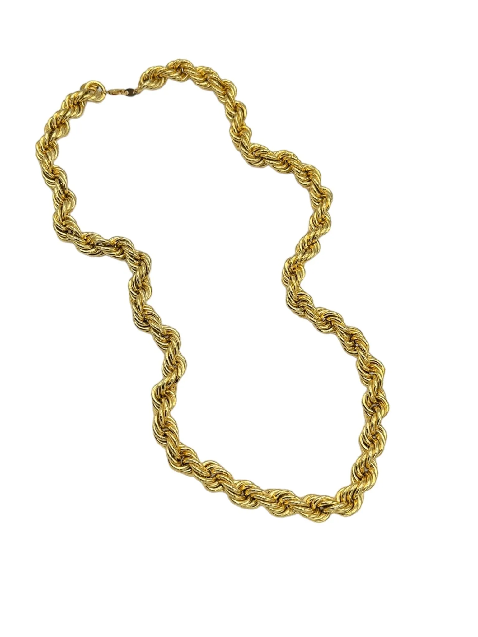 Long Statement Rope Link Gold Vintage Layering Chain