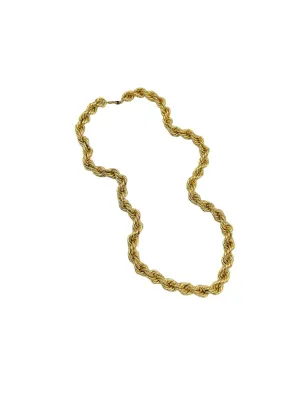 Long Statement Rope Link Gold Vintage Layering Chain