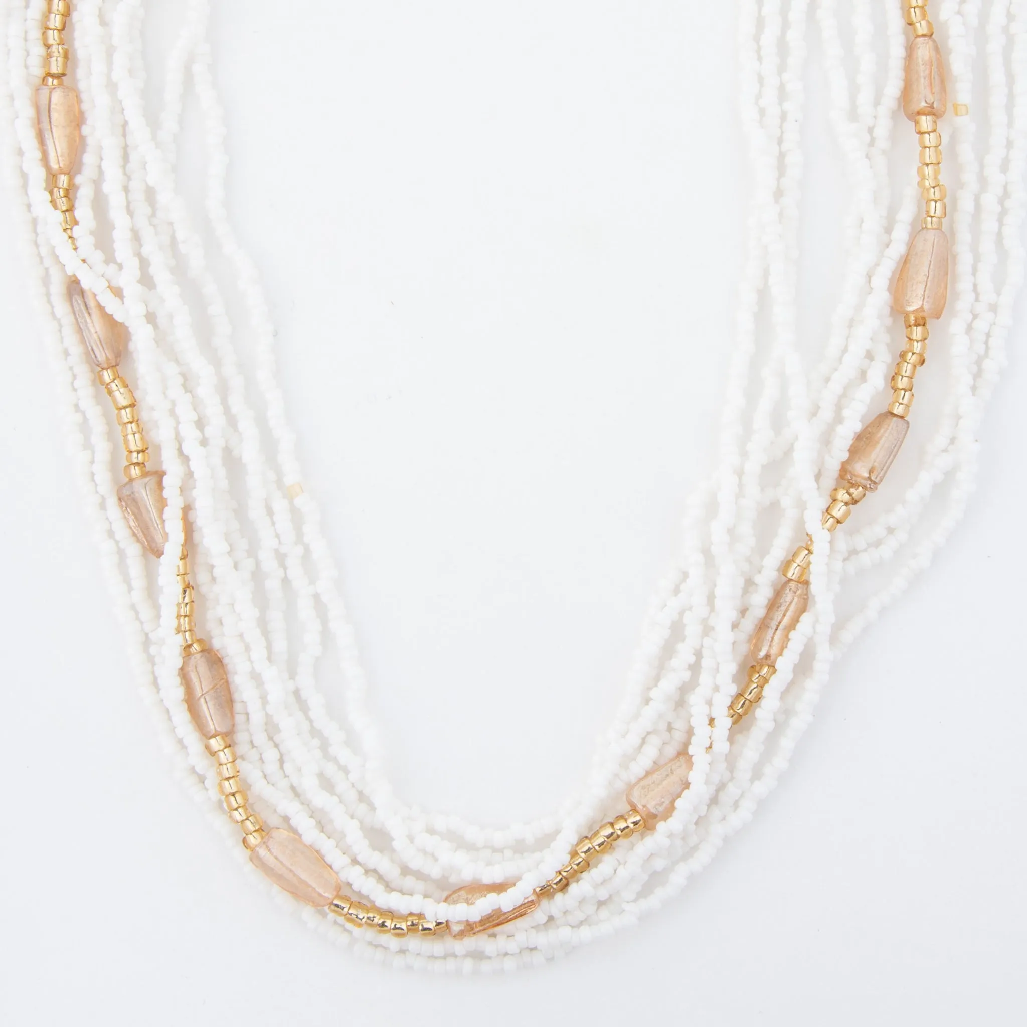 Luz Multi Row Braided Seed Bead Necklace
