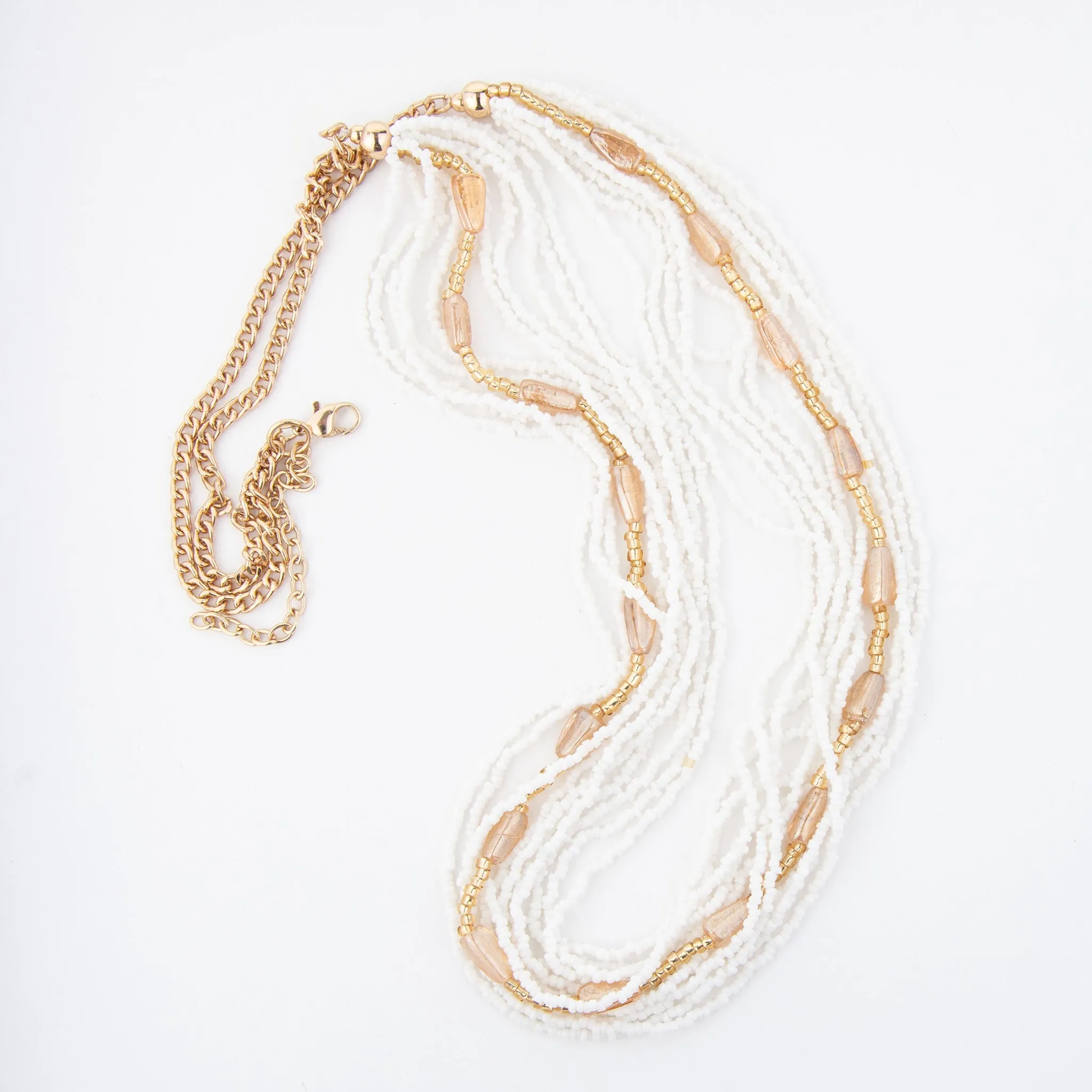 Luz Multi Row Braided Seed Bead Necklace