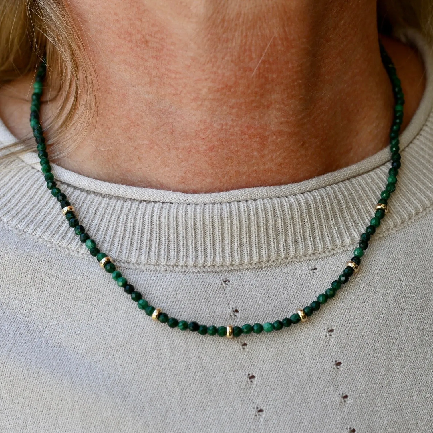 Malachite Bead Necklace