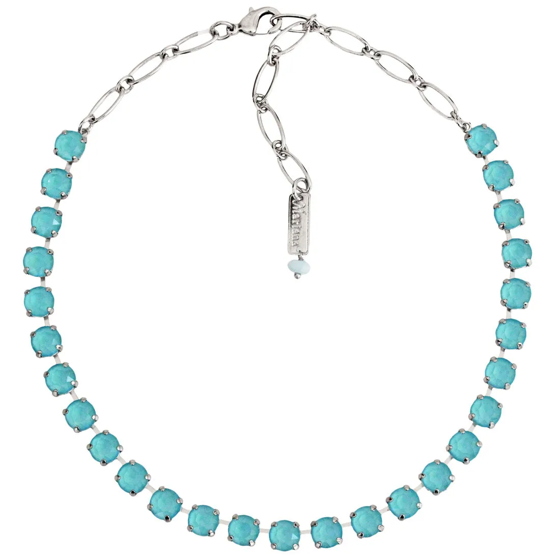Mariana "Sun-Kissed Aqua" Rhodium Plated Must-Have Everyday Crystal Necklace, 3252 146146ro