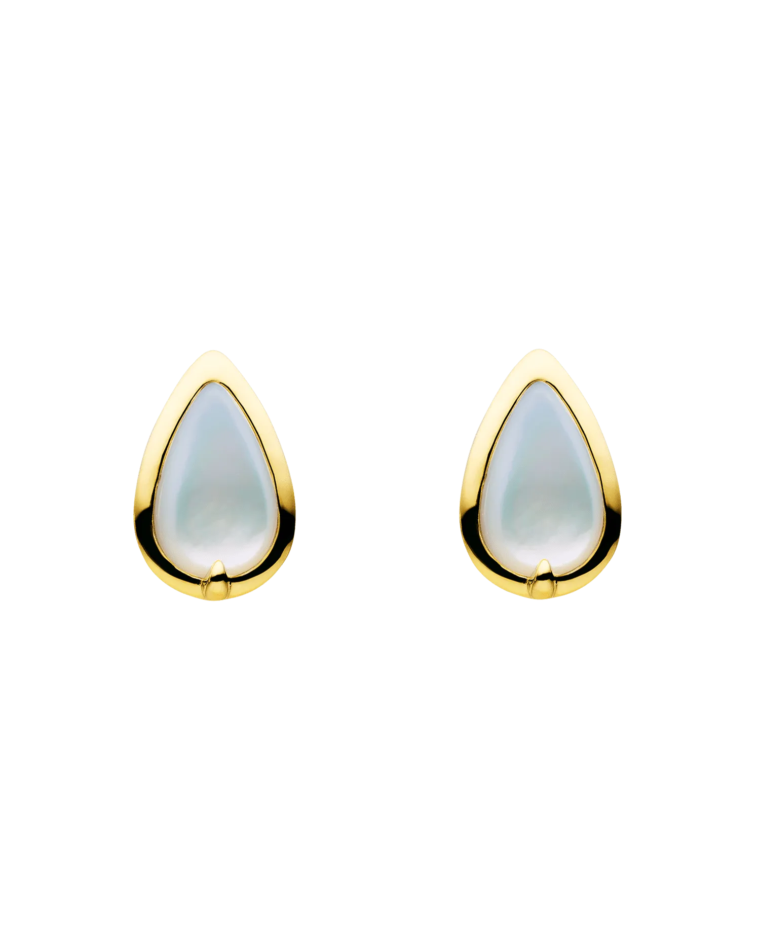 Maxima Stud Earrings | Mother of Pearl and Yellow Gold