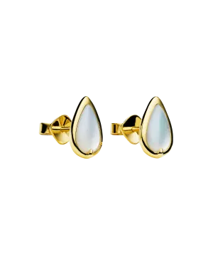 Maxima Stud Earrings | Mother of Pearl and Yellow Gold