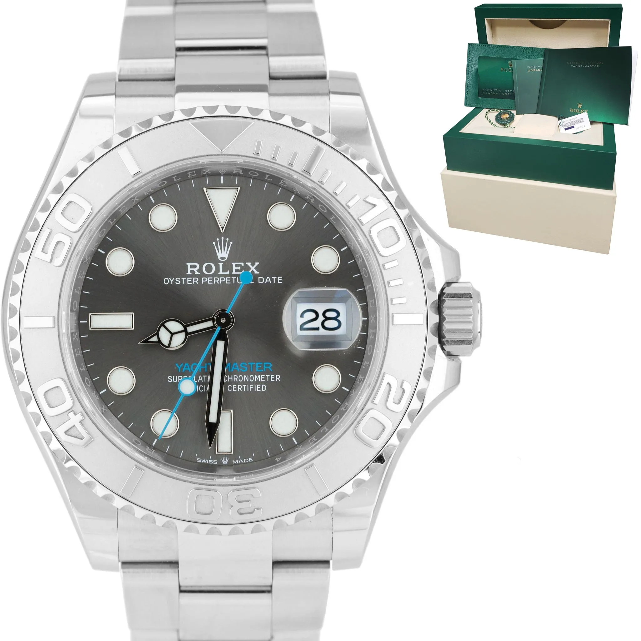 MAY 2021 Rolex Yacht-Master 40mm Dark Rhodium 126622 Stainless Oyster Watch B P