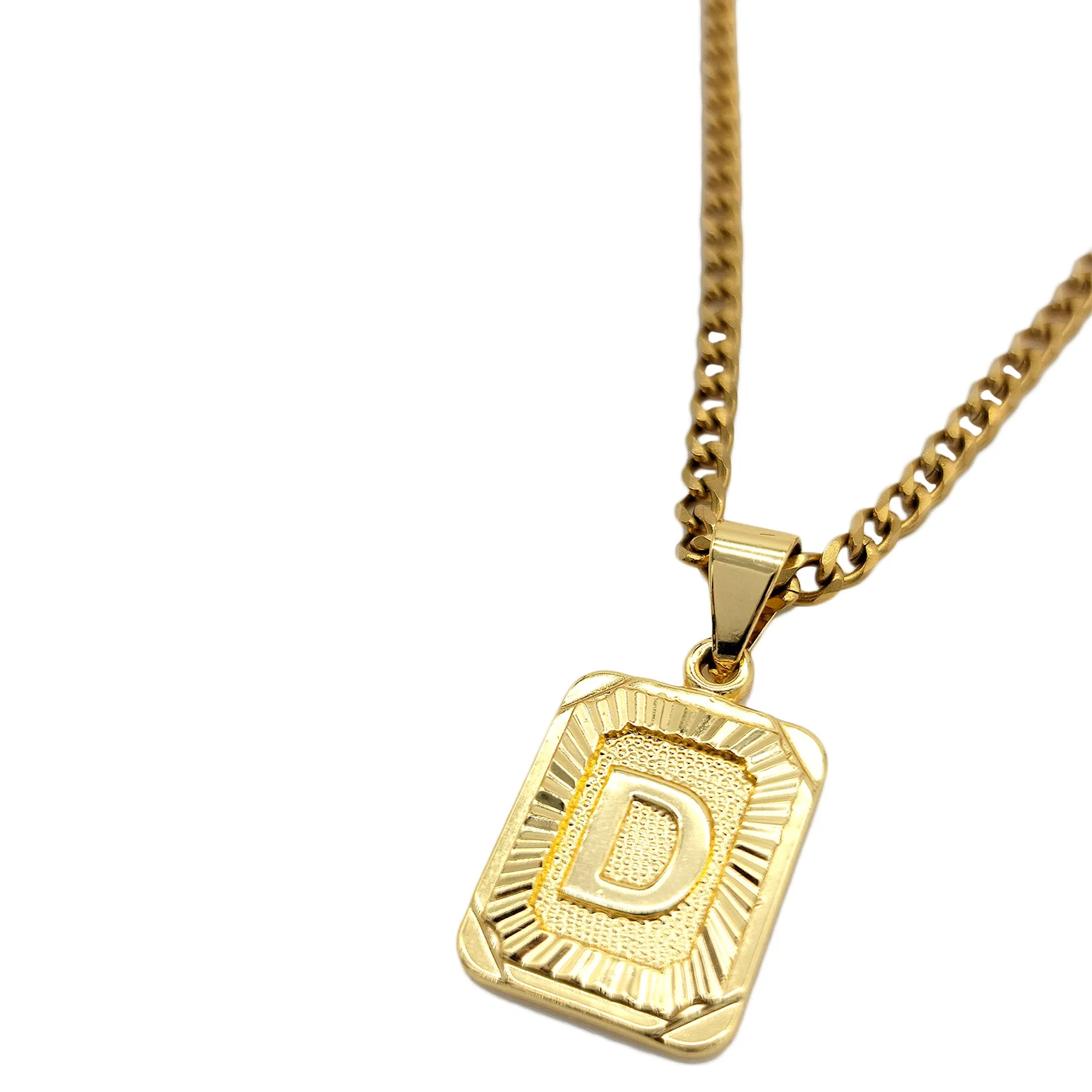 Medal Initial Necklace