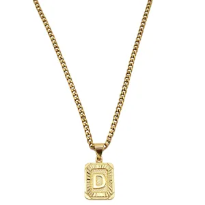 Medal Initial Necklace