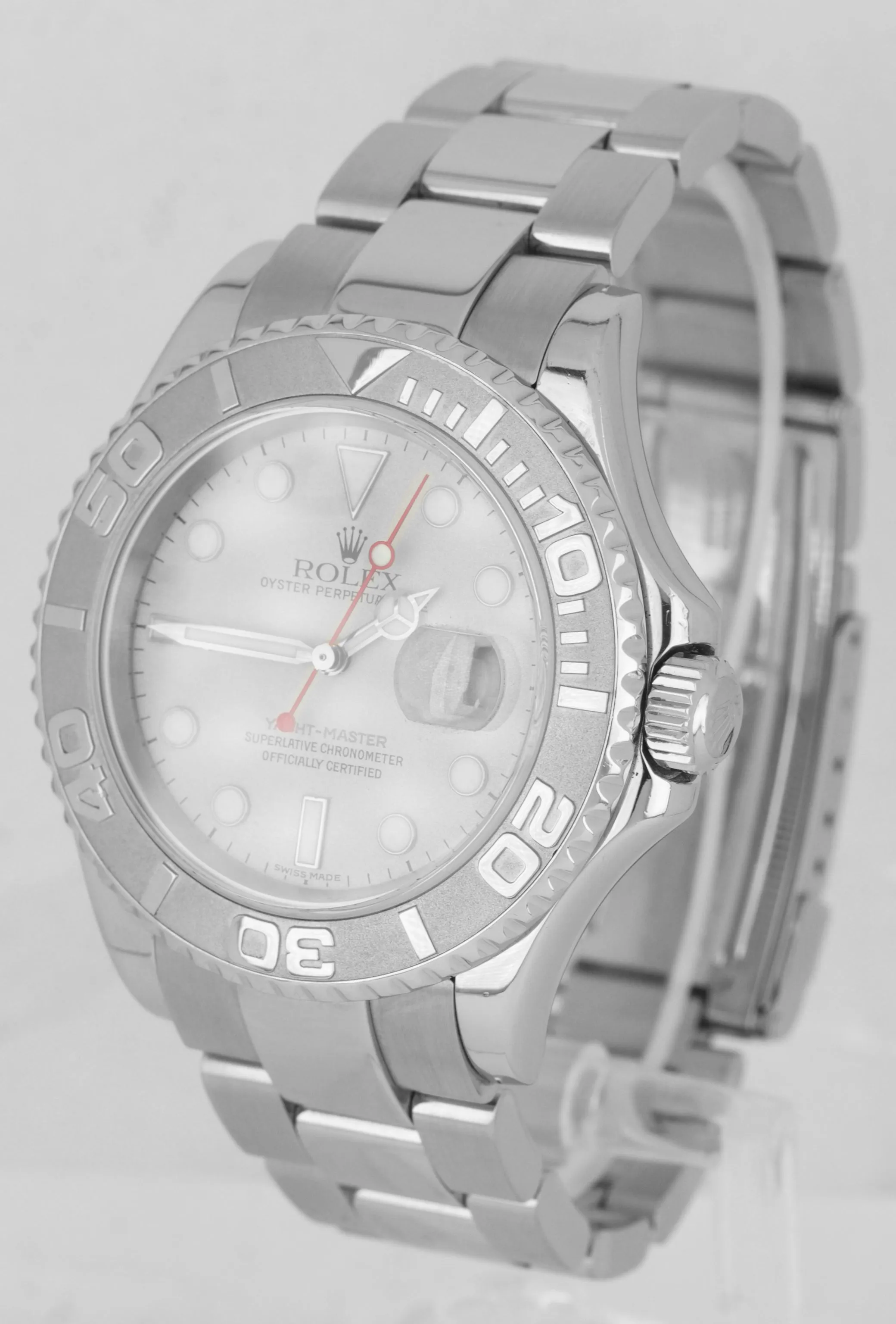 Men's Rolex Yacht-Master Stainless Steel Platinum 40mm Oyster Date Watch 16622