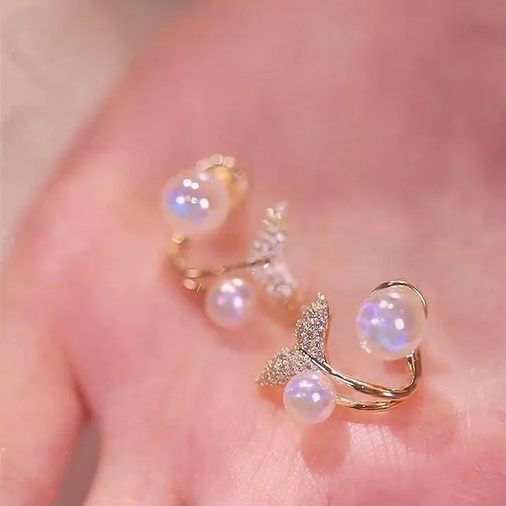 Mermaid Tail Pearl Earrings