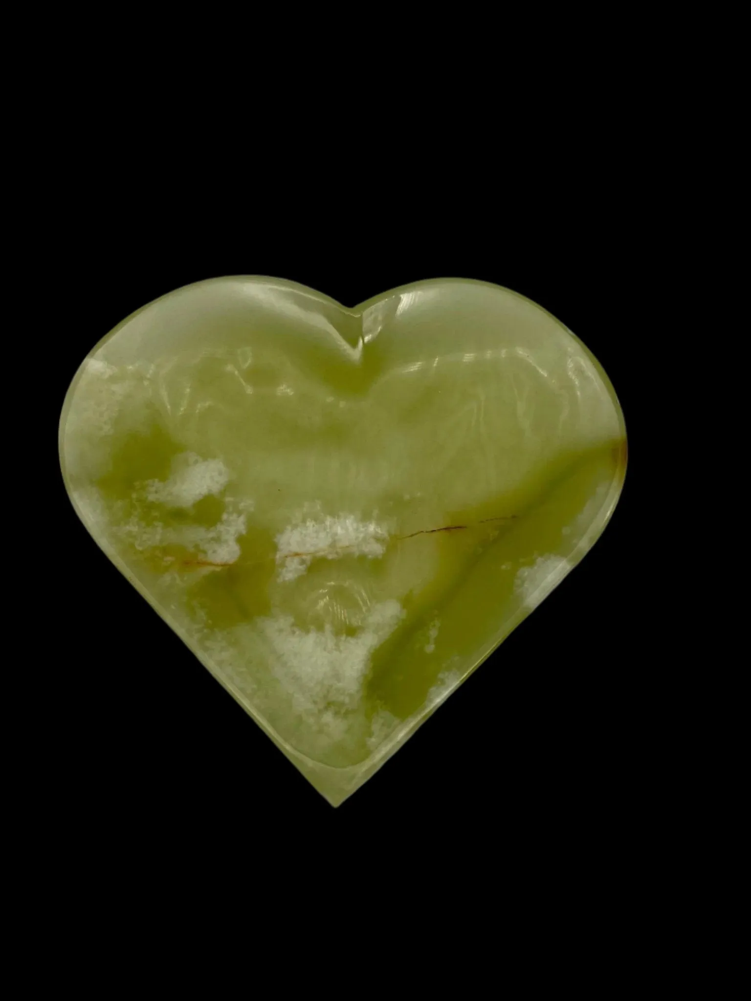 Mexican Onyx / Green Aragonite Heart Bowls - Beautiful Green Crystal