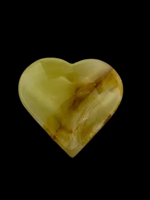 Mexican Onyx / Green Aragonite Heart Bowls - Beautiful Green Crystal