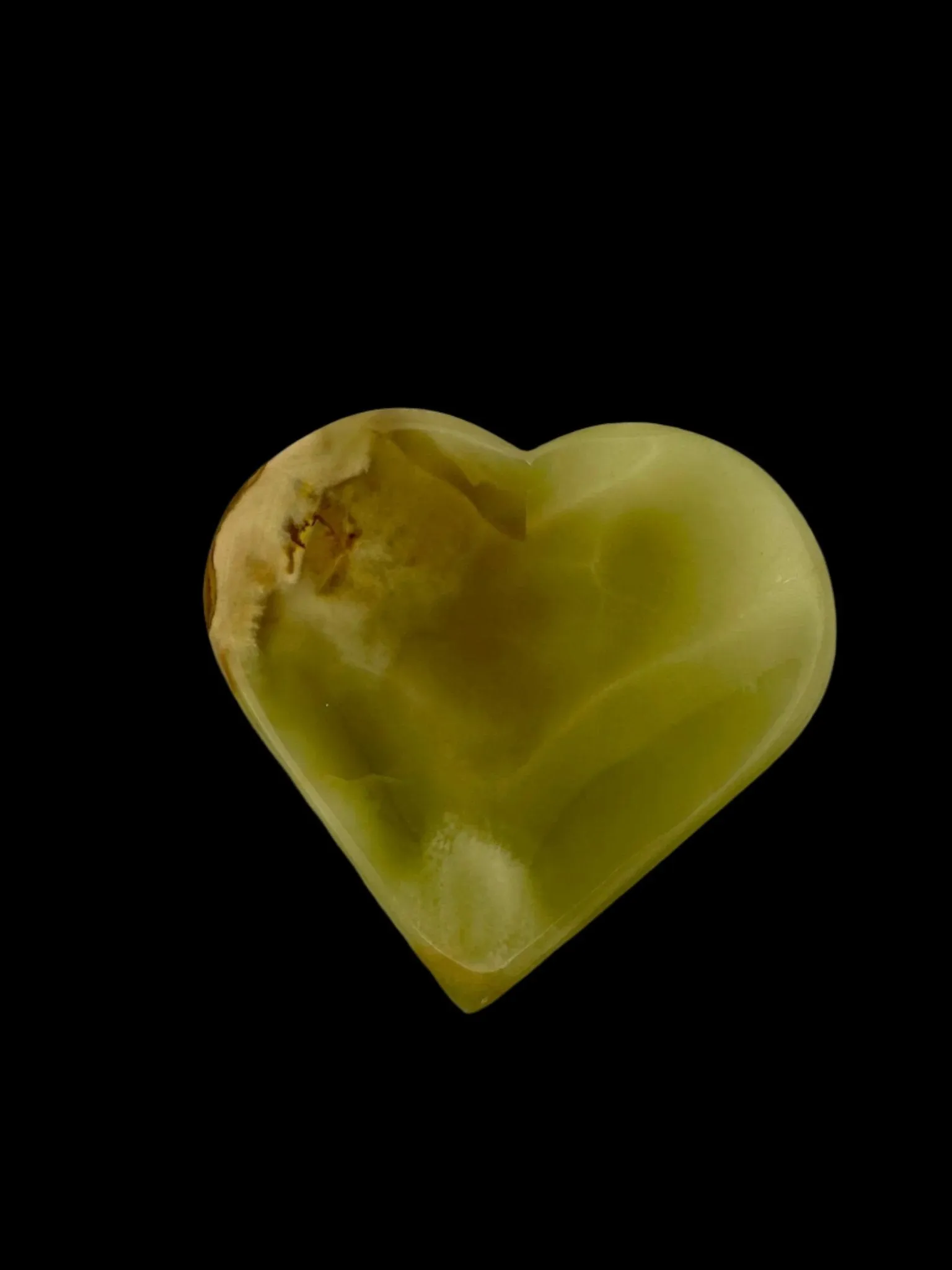 Mexican Onyx / Green Aragonite Heart Bowls - Beautiful Green Crystal