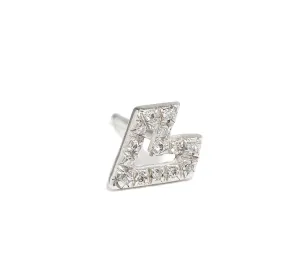 Micro Pave Gothic Heart Stud Earring