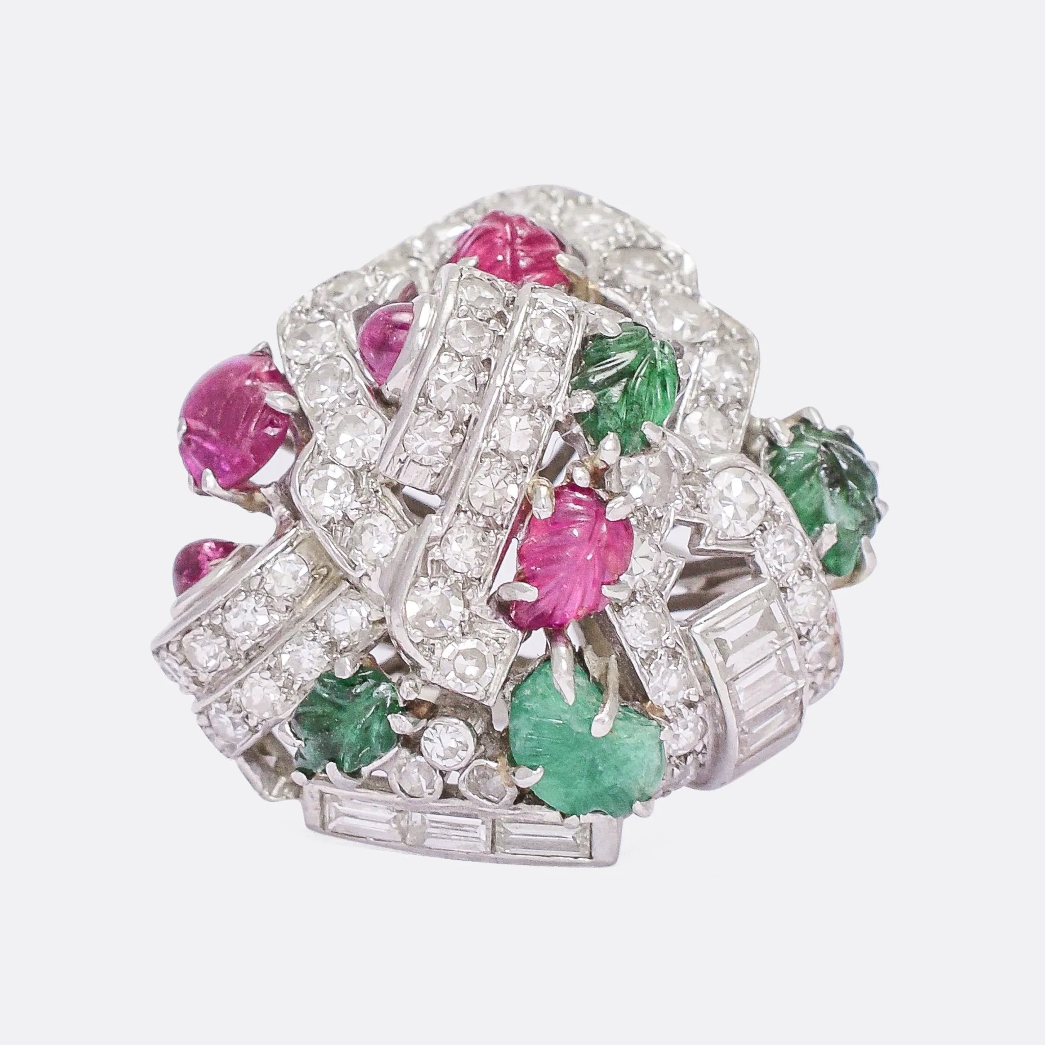 Mid-Century Diamond, Ruby & Emerald "Tutti Fruity" Ring
