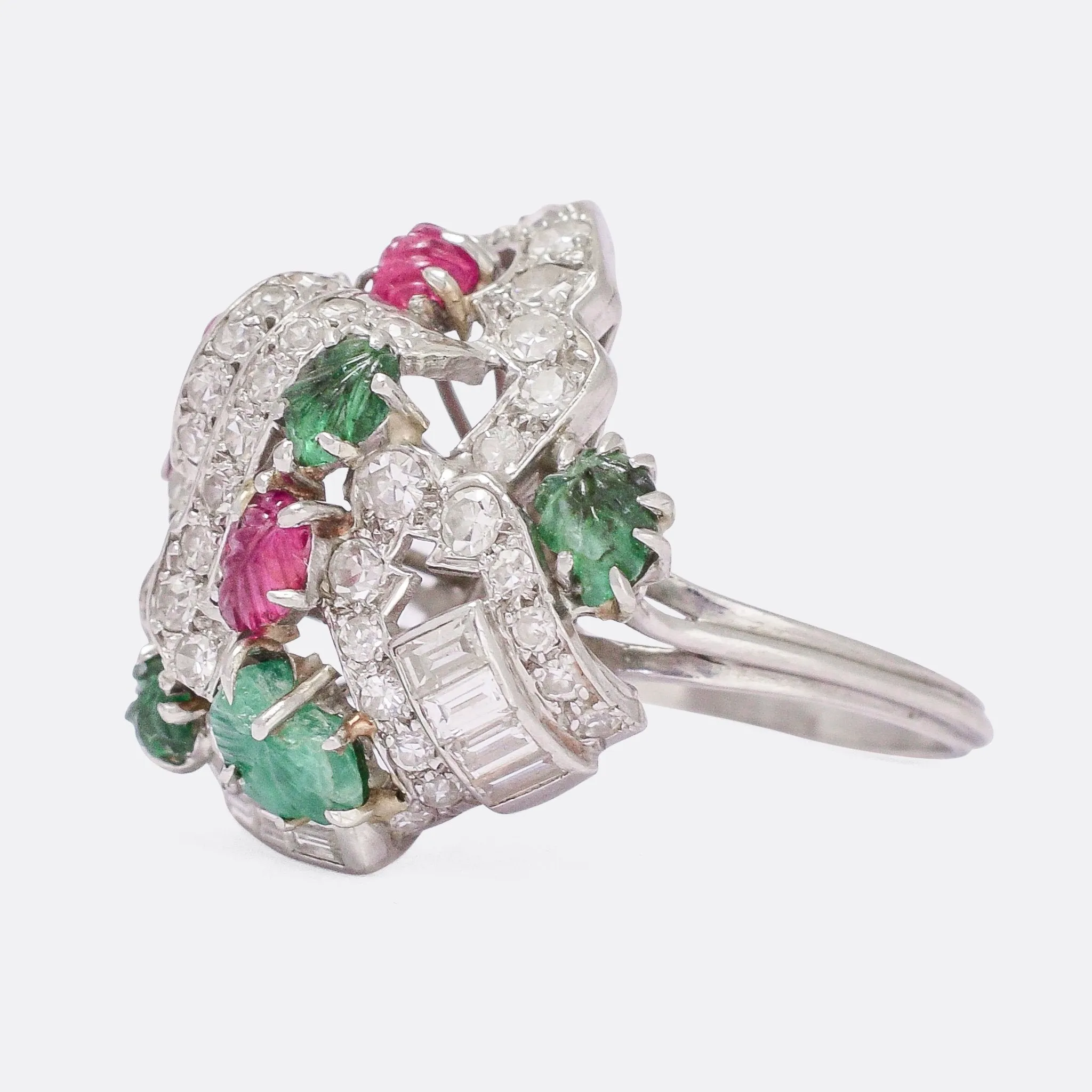 Mid-Century Diamond, Ruby & Emerald "Tutti Fruity" Ring