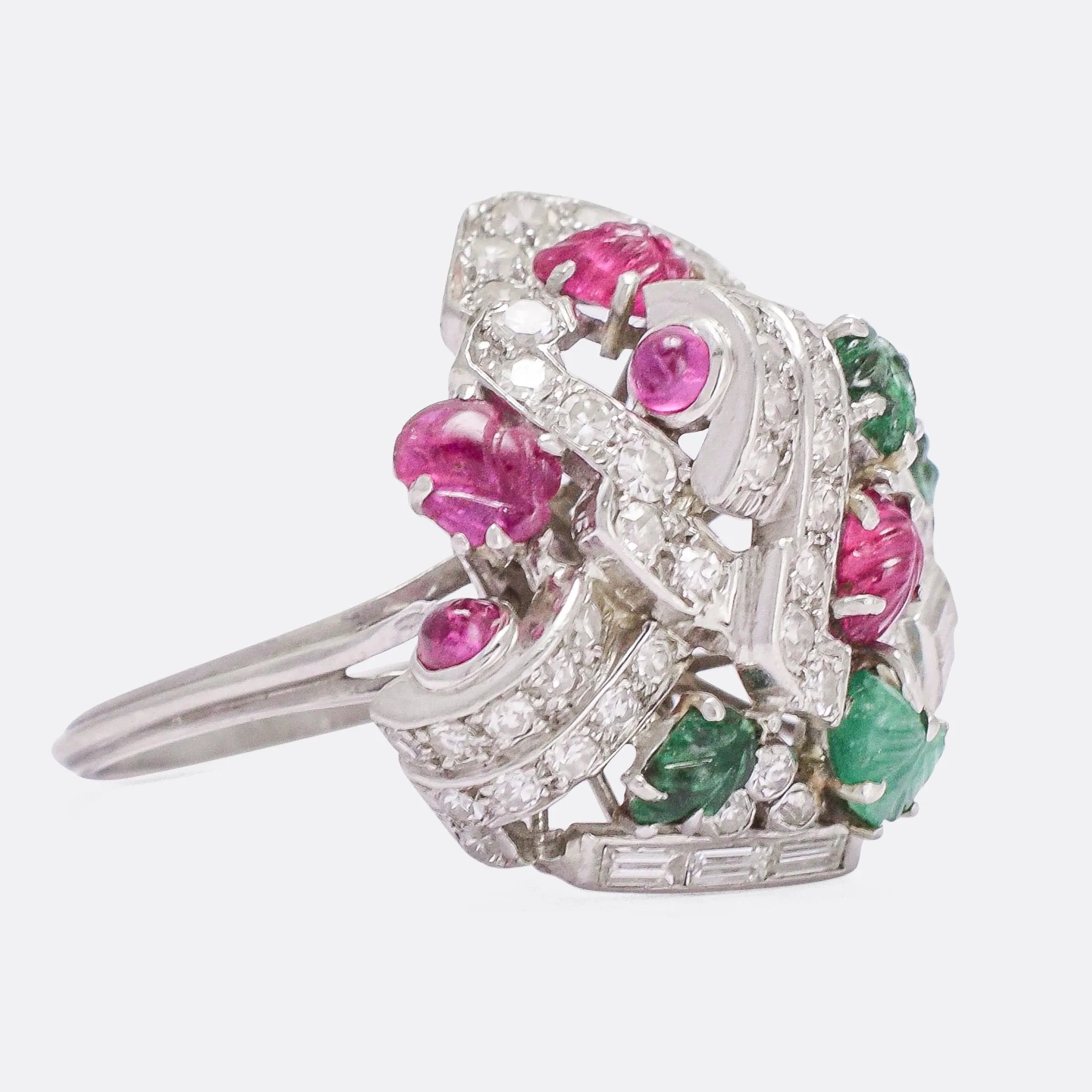 Mid-Century Diamond, Ruby & Emerald "Tutti Fruity" Ring