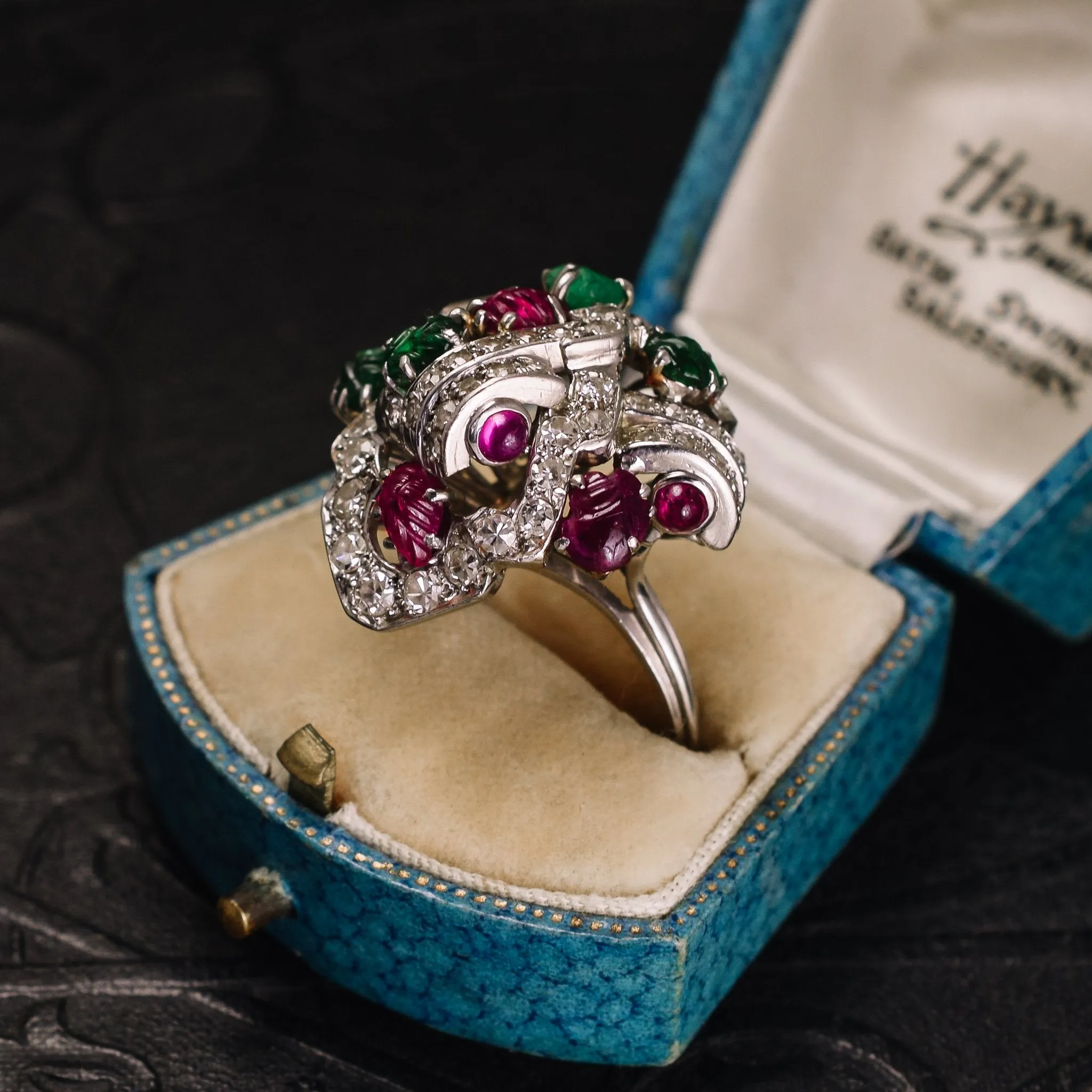 Mid-Century Diamond, Ruby & Emerald "Tutti Fruity" Ring
