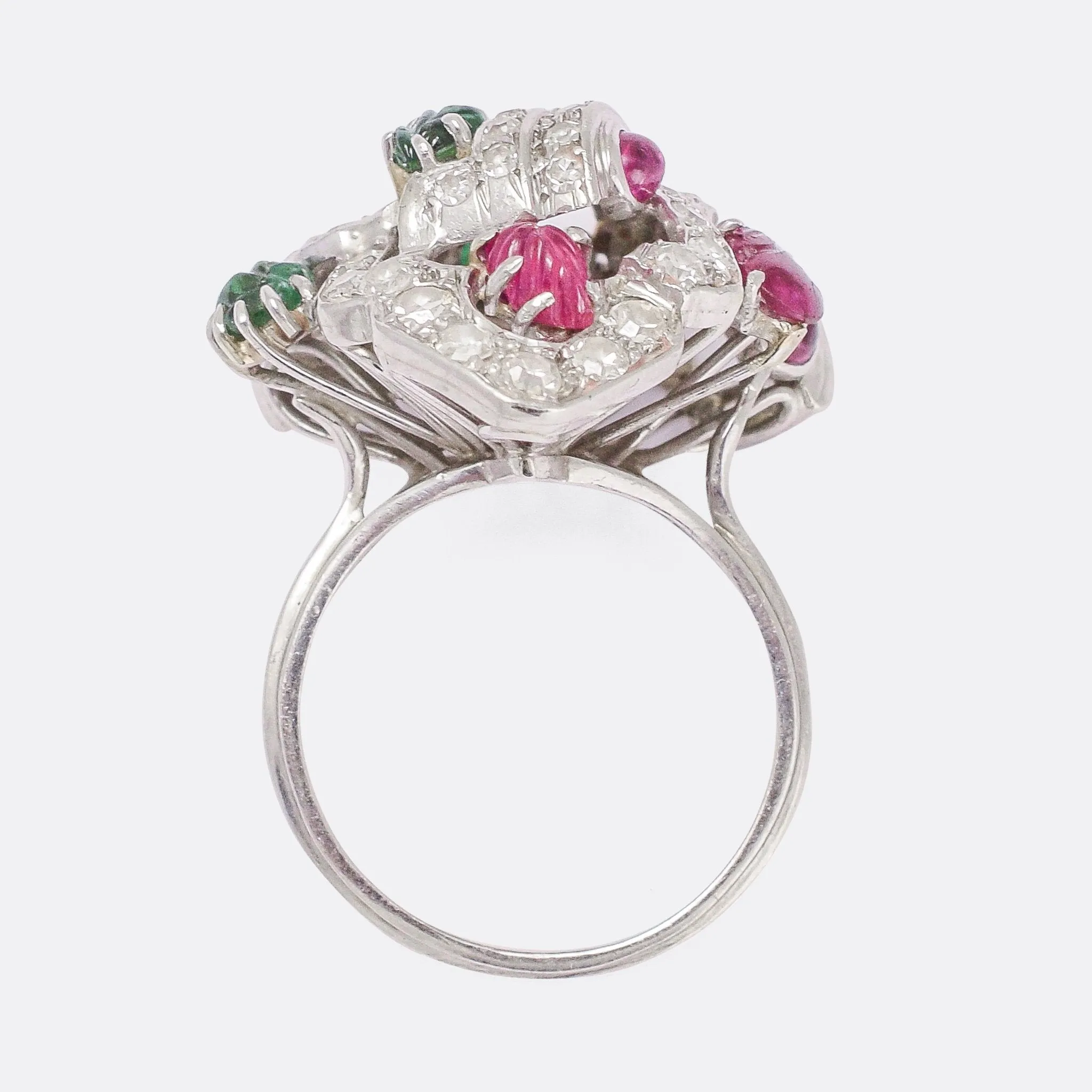Mid-Century Diamond, Ruby & Emerald "Tutti Fruity" Ring