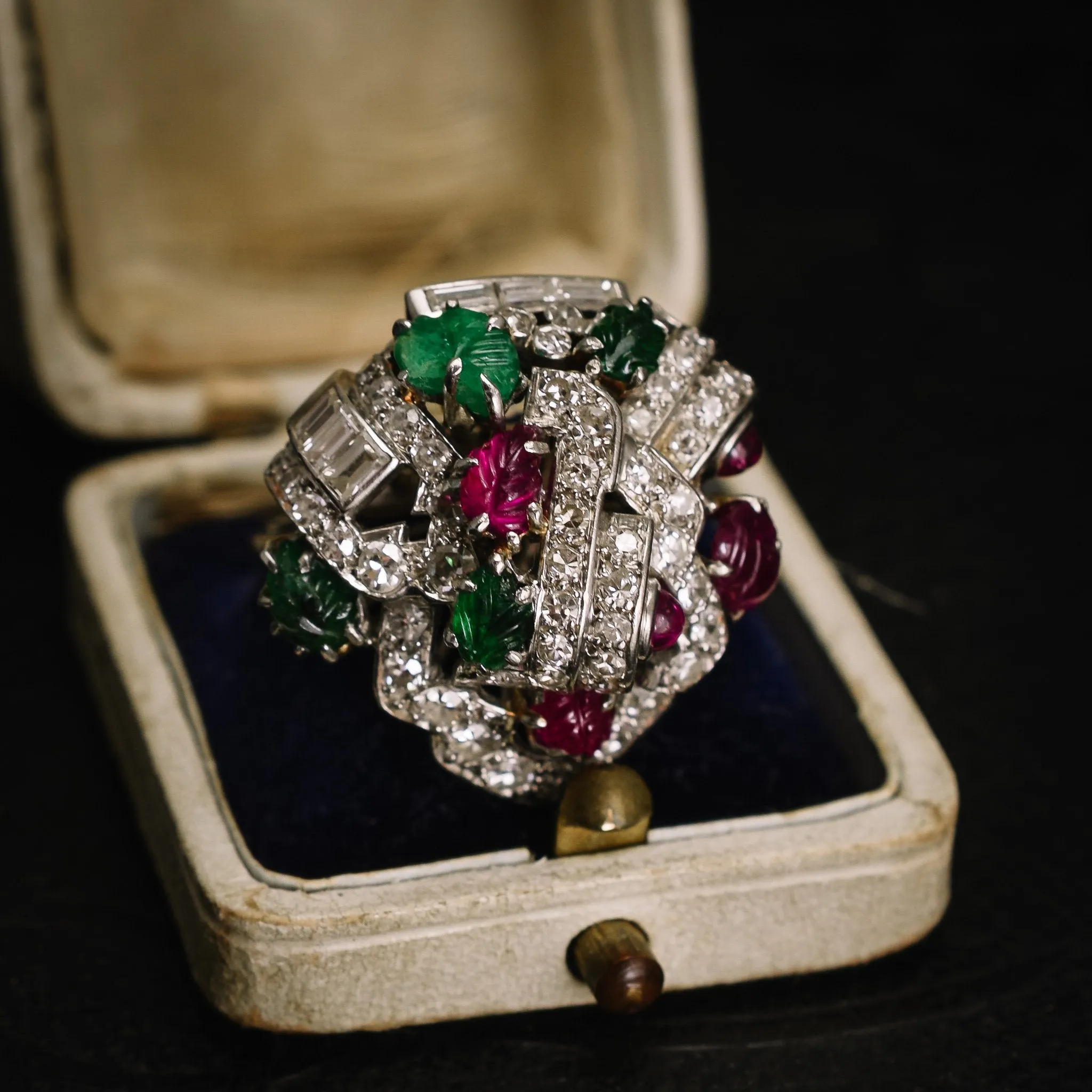 Mid-Century Diamond, Ruby & Emerald "Tutti Fruity" Ring