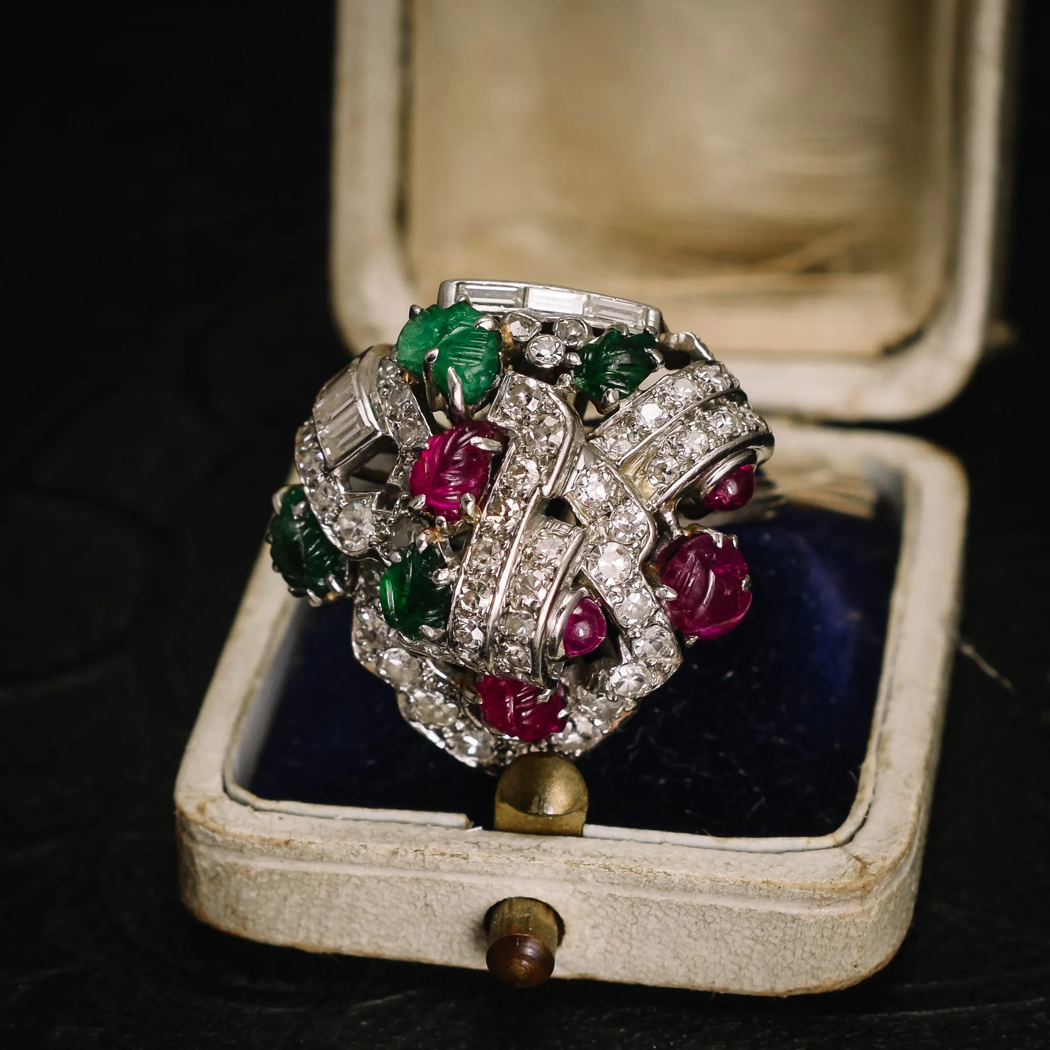 Mid-Century Diamond, Ruby & Emerald "Tutti Fruity" Ring