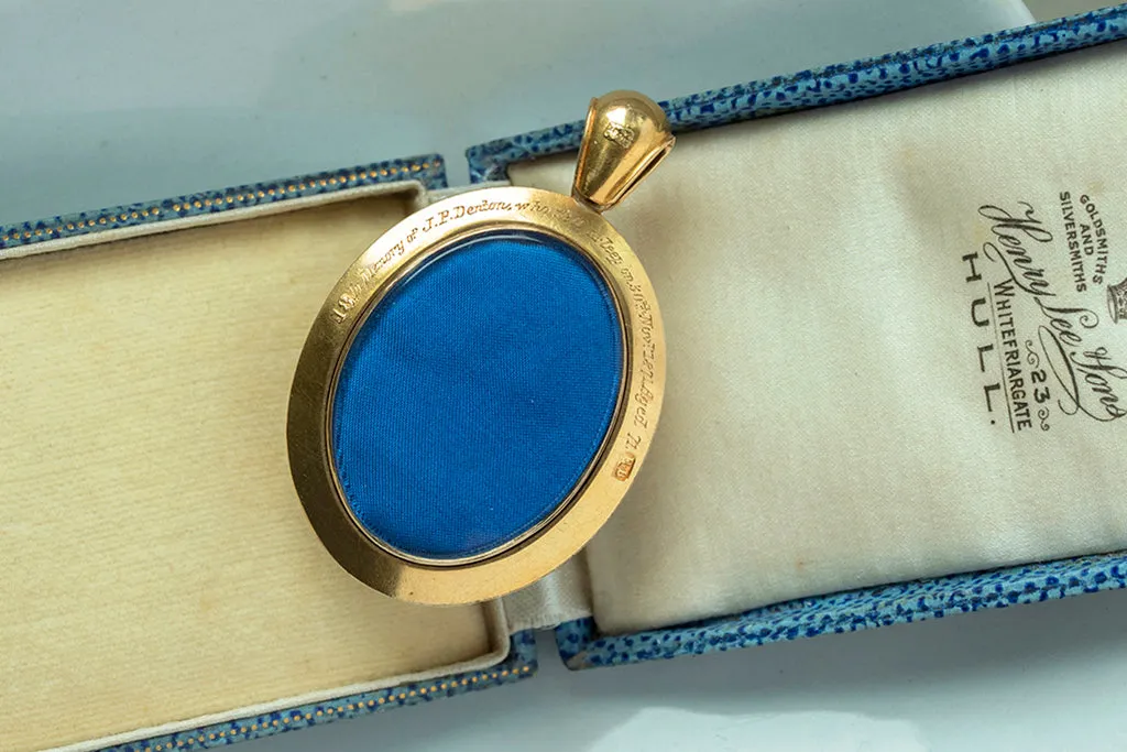Mid-Victorian Banded Agate Diamond Gold Locket
