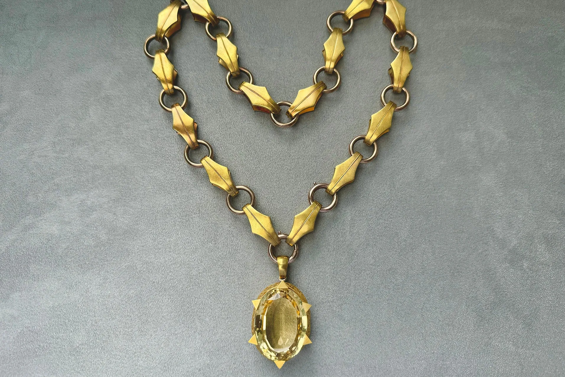 Mid-Victorian 'SUNSHINE' Citrine Pendant