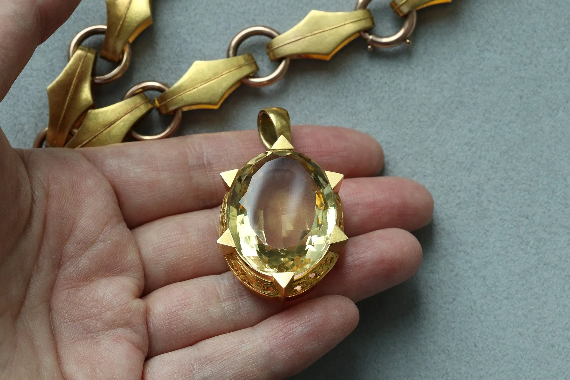 Mid-Victorian 'SUNSHINE' Citrine Pendant