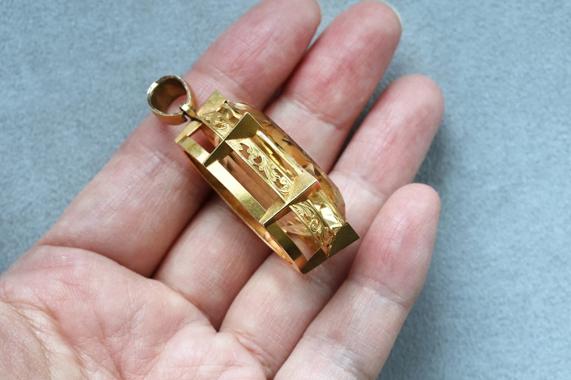 Mid-Victorian 'SUNSHINE' Citrine Pendant