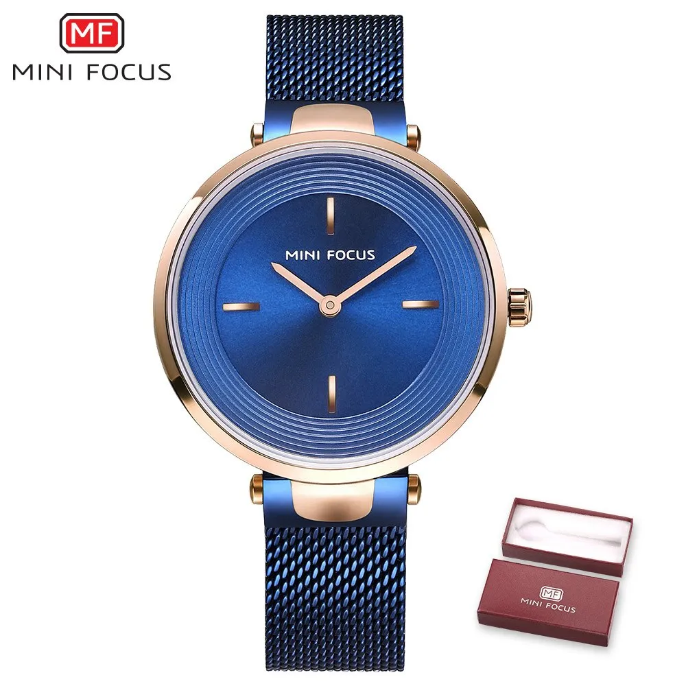 MINI FOCUS Wrist Watch Women Fashion Steel Quartz Watches Ladies Clock Relogio Feminino Ultra thin Dial Creative Ladies Watches