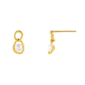 Mini Pearl Wavey Stud Earring
