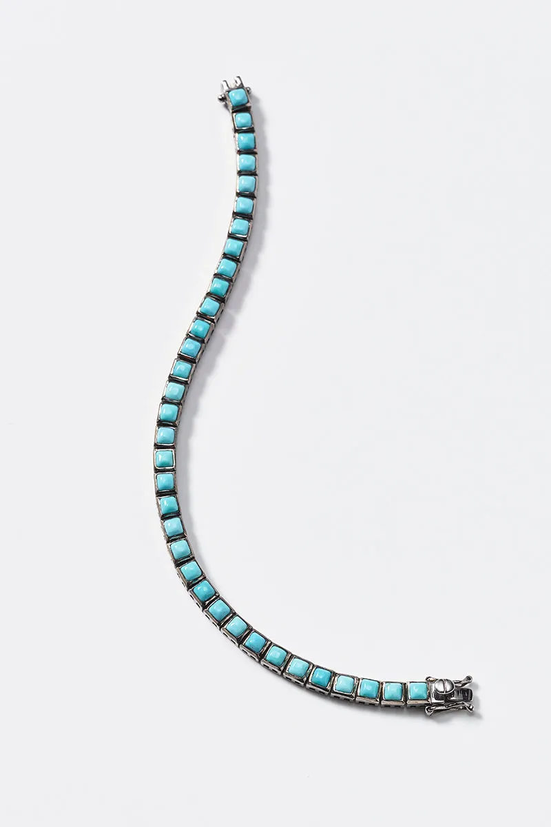 Mini Tile Tennis Bracelet - Turquoise