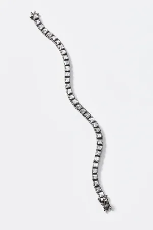 Mini Tile Tennis Bracelet - White Zircon