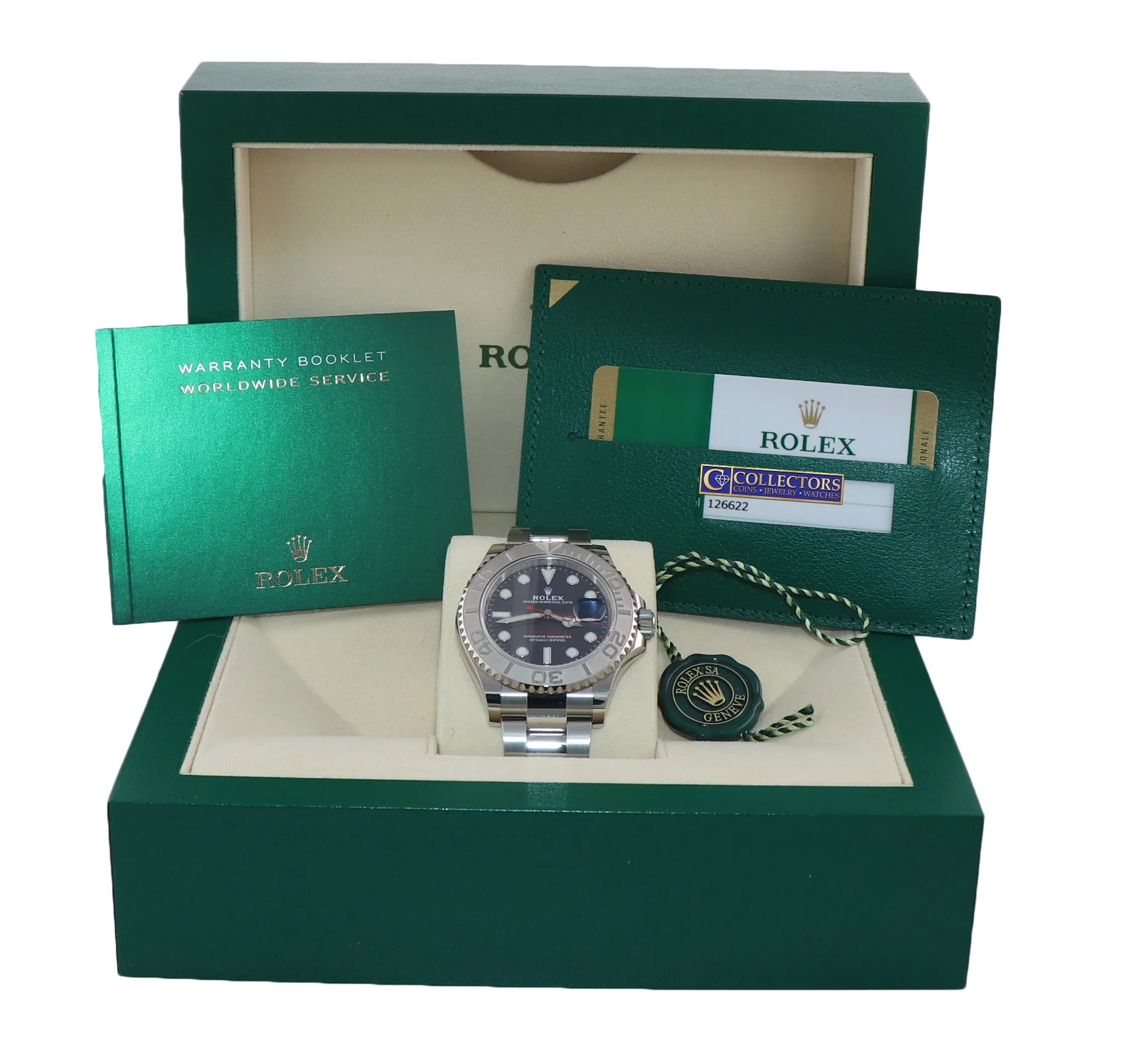 MINT 2020 PAPERS Rolex Yacht-Master 126622 Steel Platinum Blue Watch Box