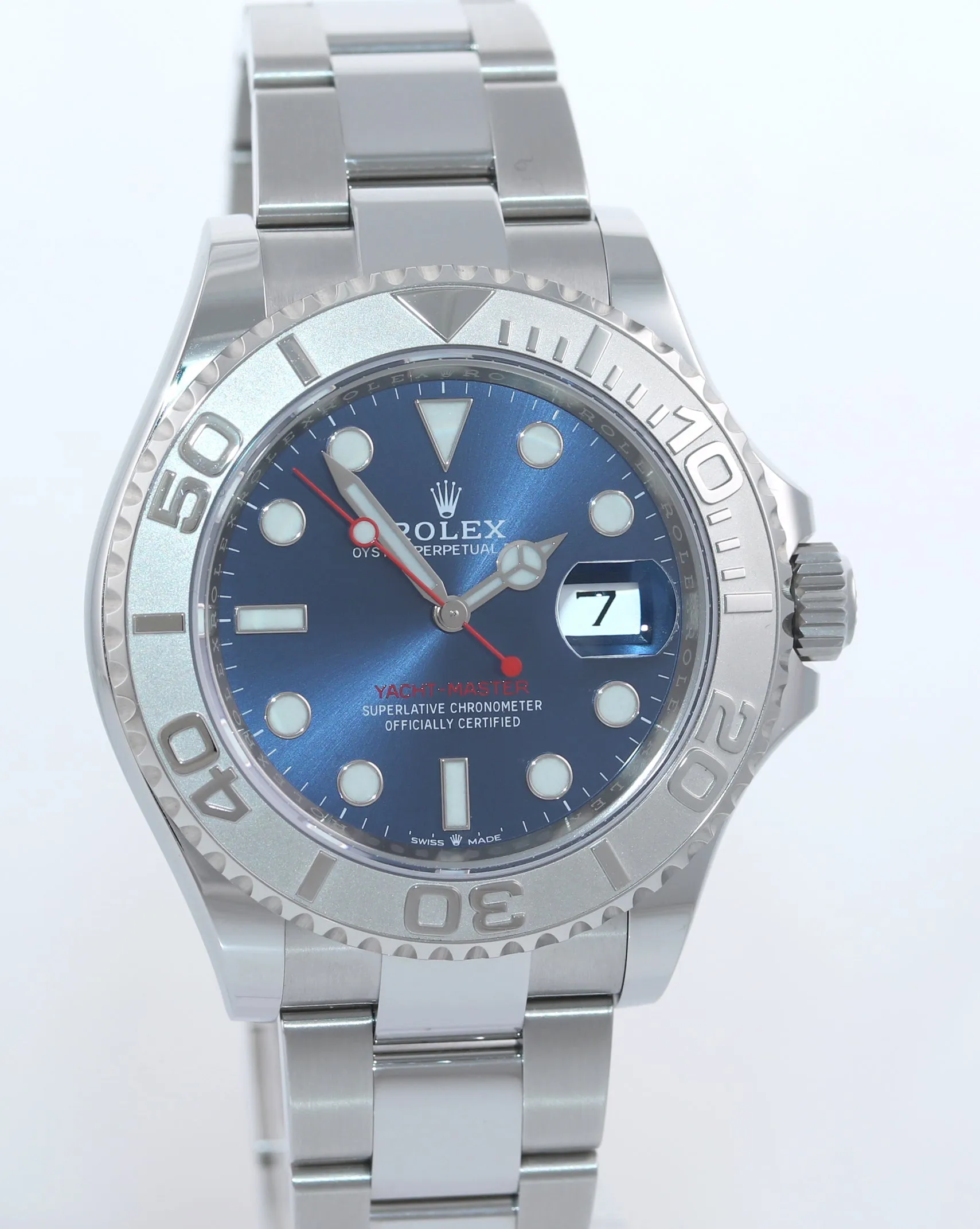 MINT 2023 Rolex Yacht-Master 126622 Steel Platinum Blue Dial 40mm Watch Box
