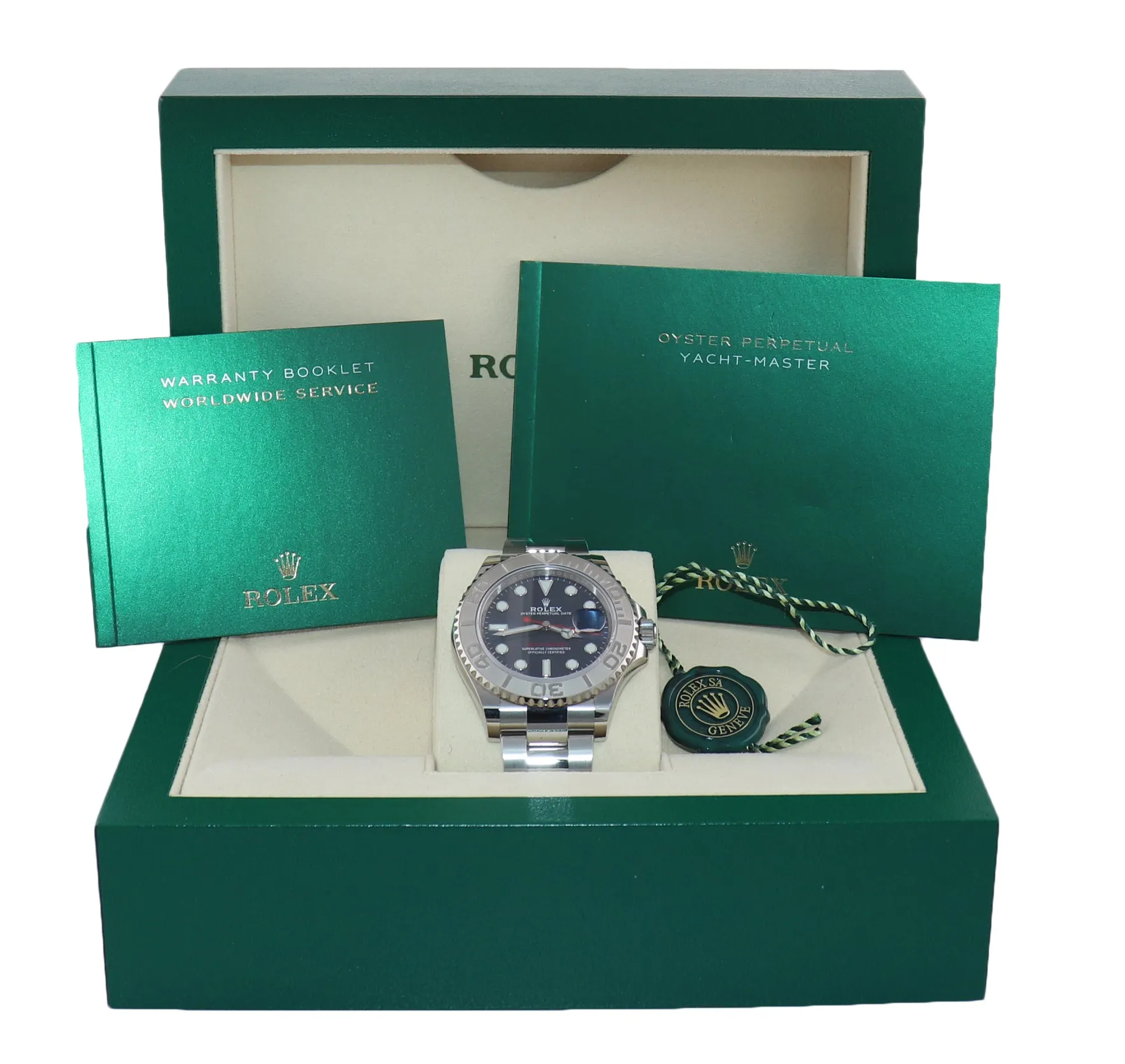 MINT 2023 Rolex Yacht-Master 126622 Steel Platinum Blue Dial 40mm Watch Box