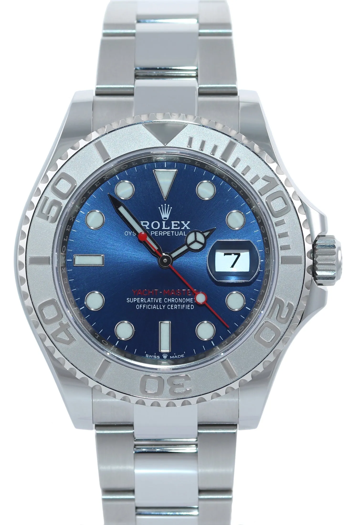 MINT 2023 Rolex Yacht-Master 126622 Steel Platinum Blue Dial 40mm Watch Box