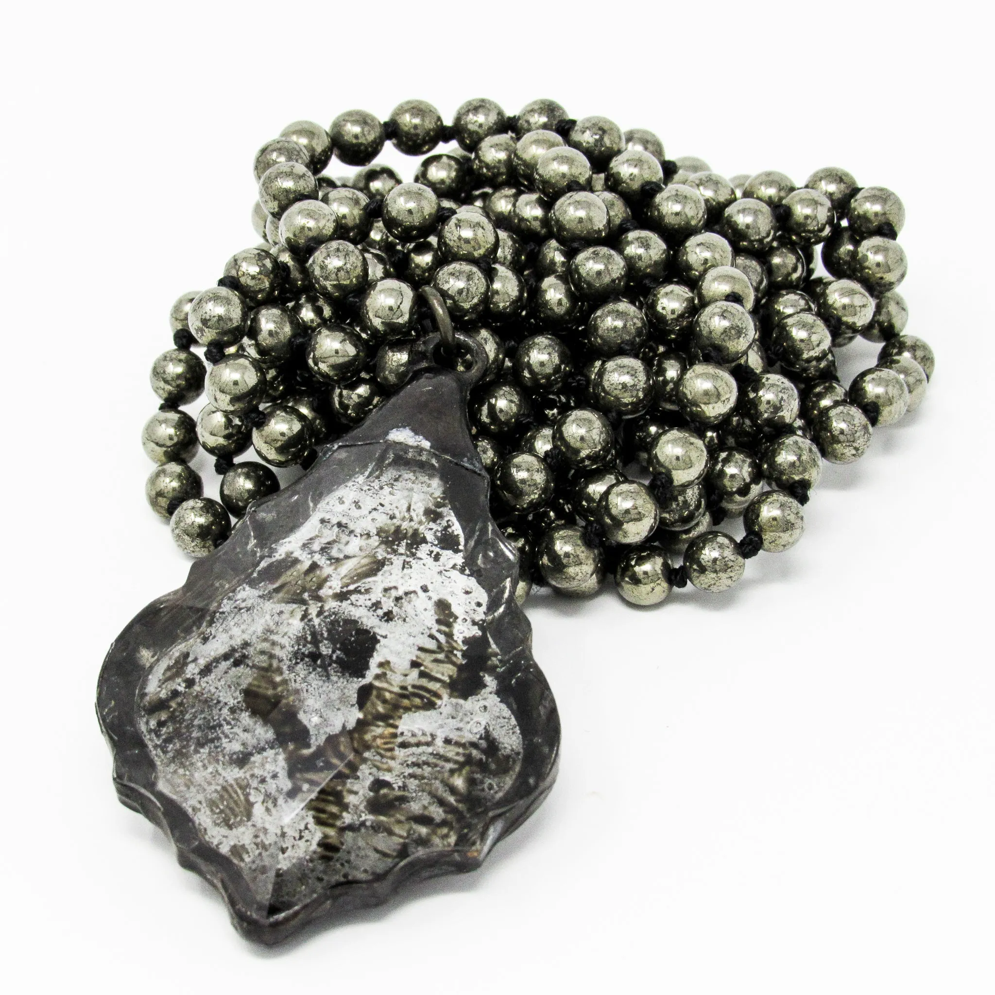 Mirrored Crystal Layer Necklace-Pyrite