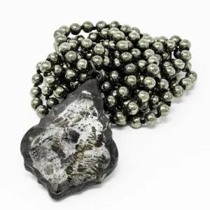 Mirrored Crystal Layer Necklace-Pyrite