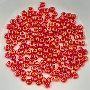 Miyuki Seed Beads Size 6 Transparent Dark Red AB 7.5gm Bag