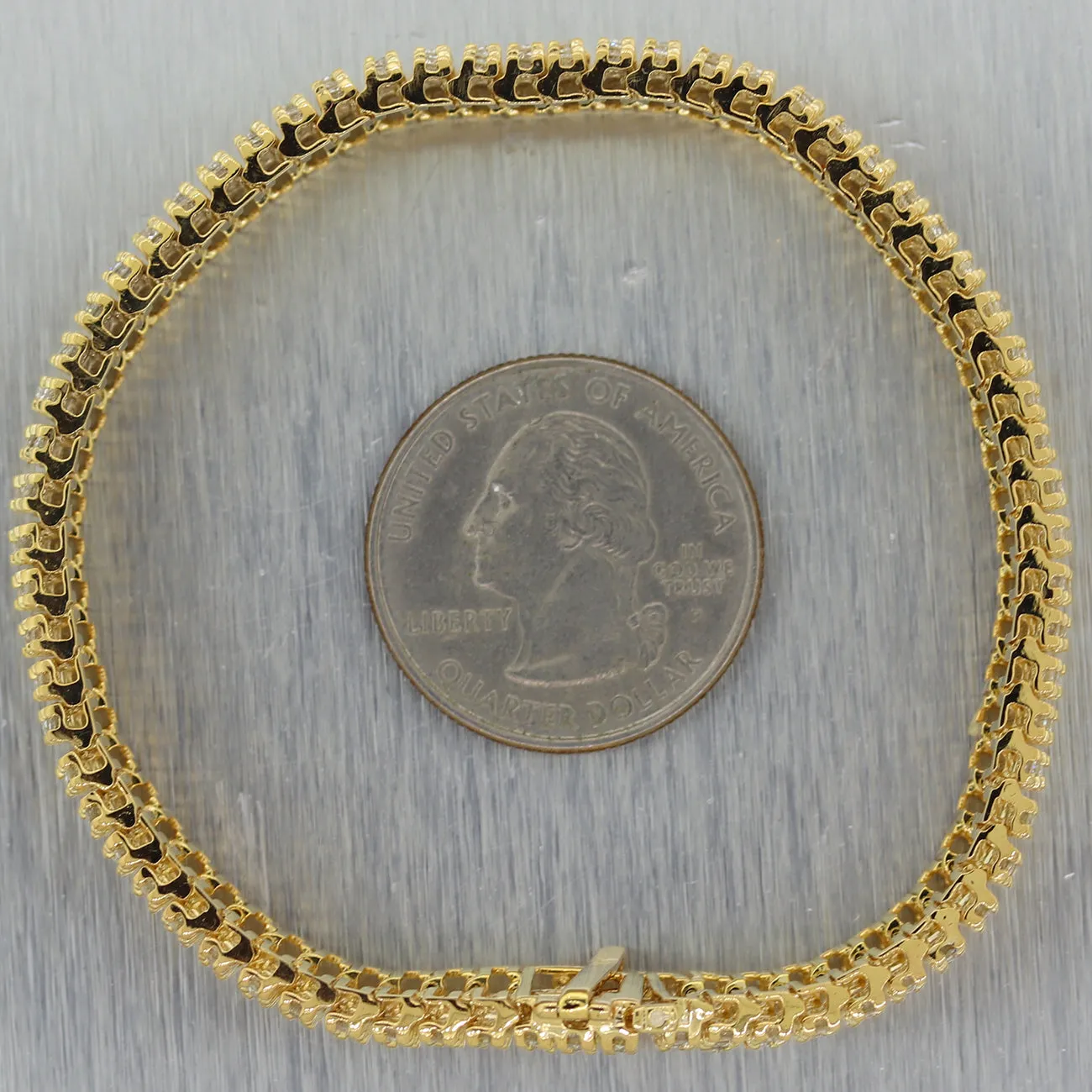 Modern 14k Yellow Gold 3.50ctw Multi Diamond Bracelet