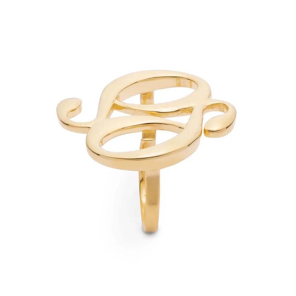 Monogram Gold Double Ring