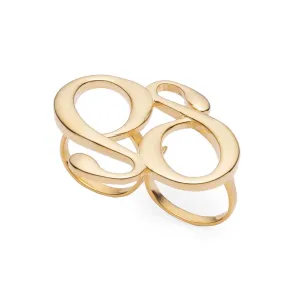 Monogram Gold Double Ring