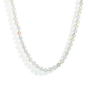 Moon Bead Necklace - Magic White Quartz