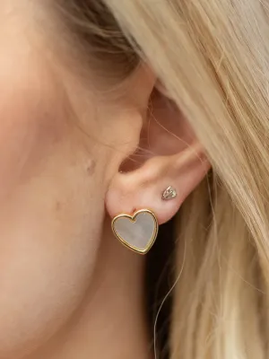 Mother of Pearl Heart Studs