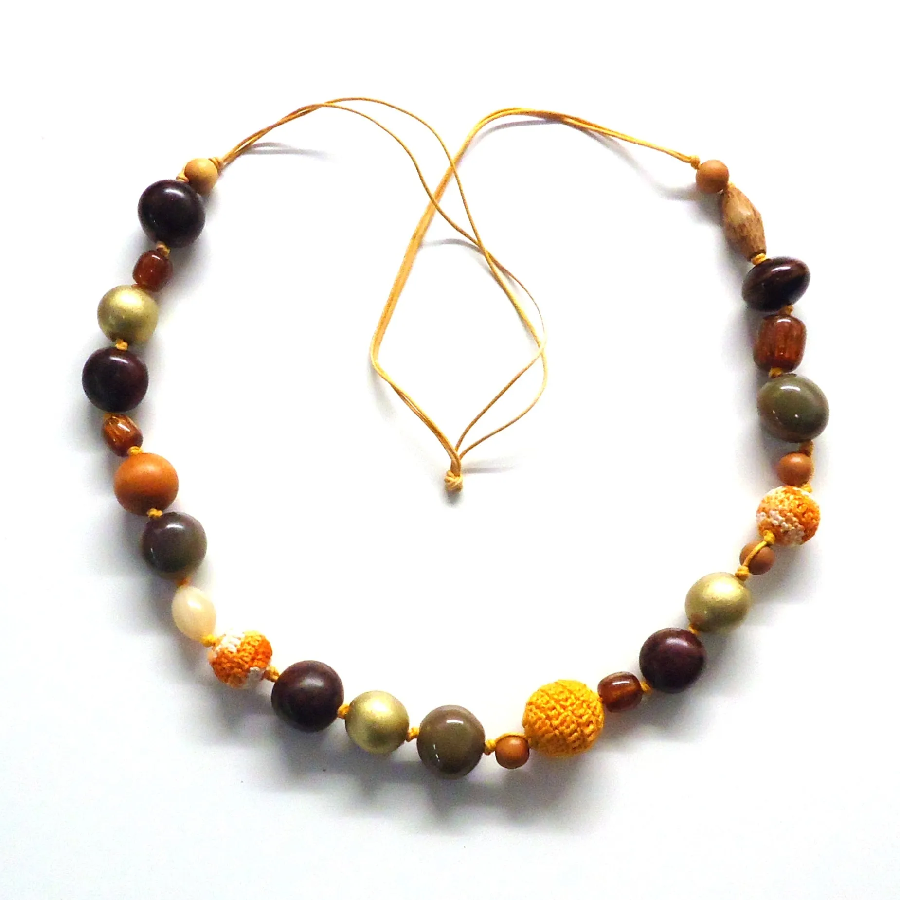 Multi Bead Necklace - Orange