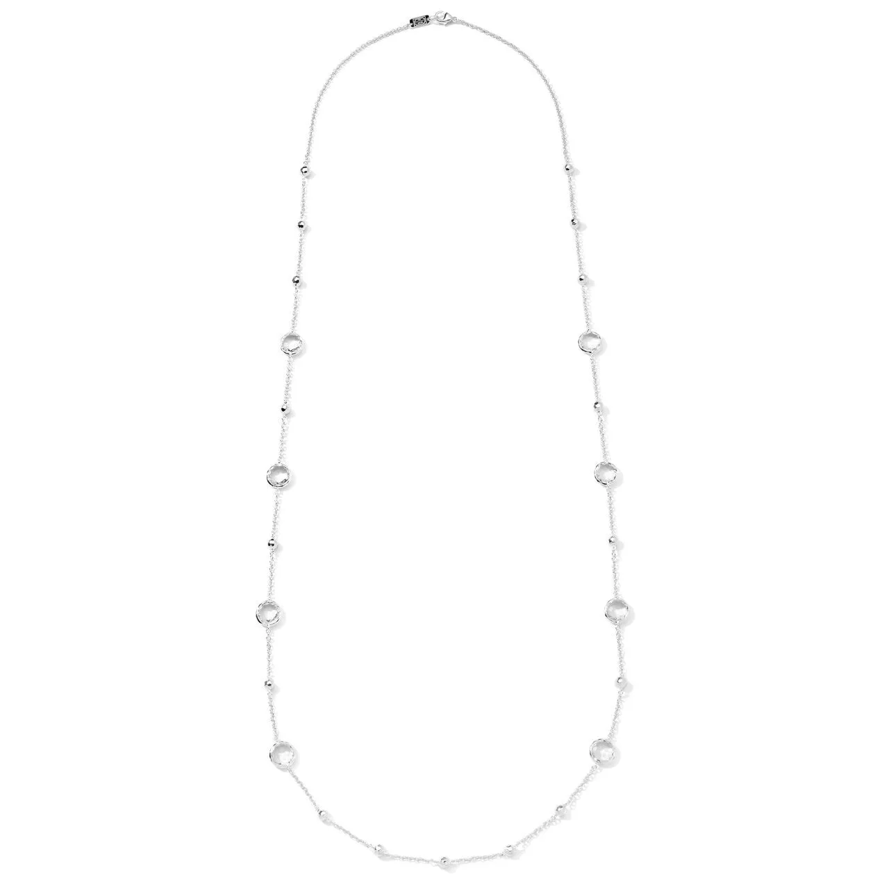 Multi Station Rock Crystal Necklace in Sterling Silver