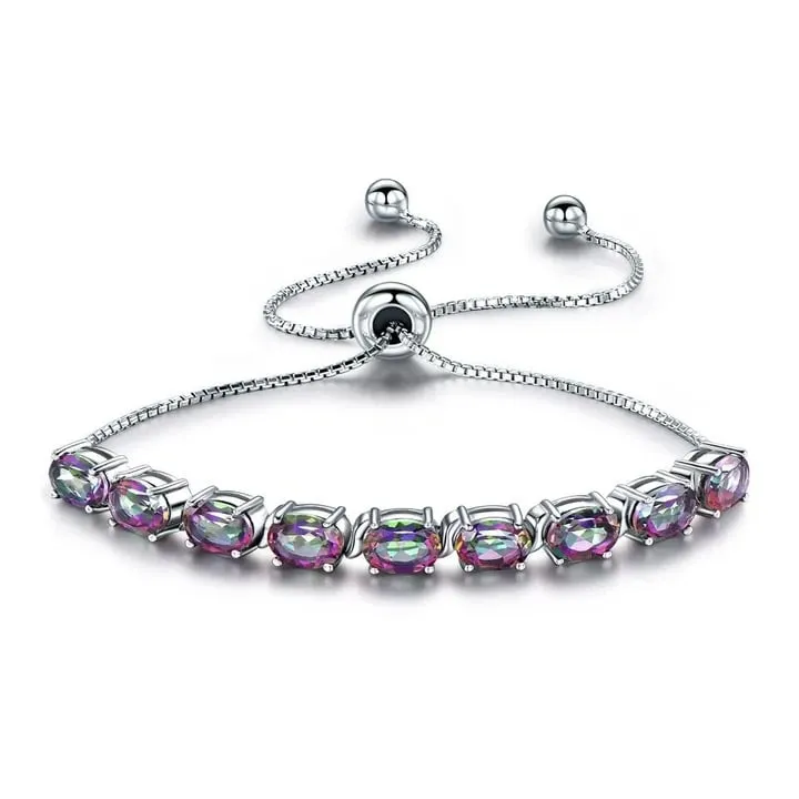 Mystic Topaz 925 Sterling Silver Tennis Bracelet Jewelry