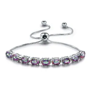 Mystic Topaz 925 Sterling Silver Tennis Bracelet Jewelry