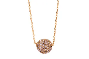 N7153 Spherical 18k Yellow Gold Plated Swarovski Elements Ball Pendant Necklace