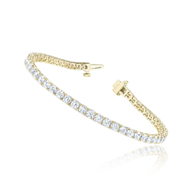 Natural Diamond Tennis Bracelet in 14k Yellow Gold (2 to 10 Ct. Tw.)